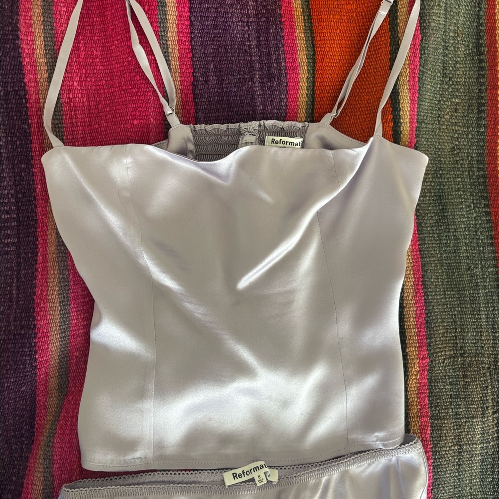 Reformation Lavendar Silk Set - Picture 3 of 6